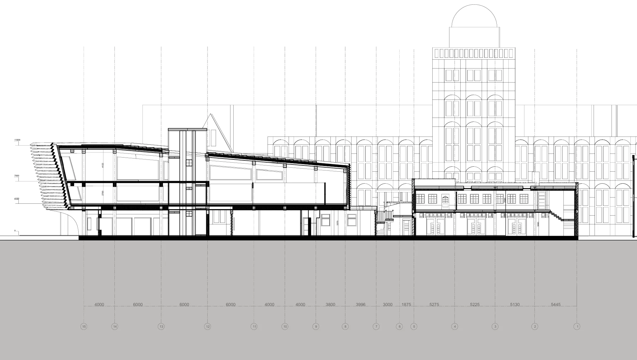 Section: height relationship between old and new