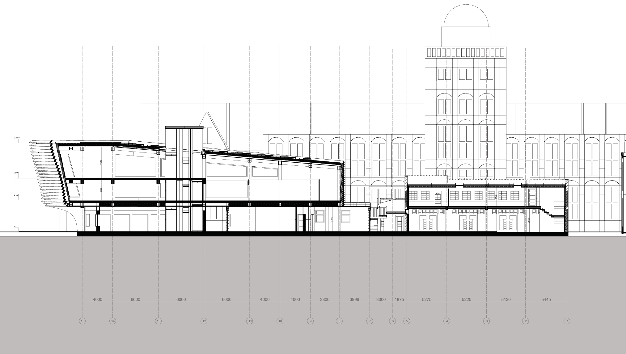 Section: height relationship between old and new