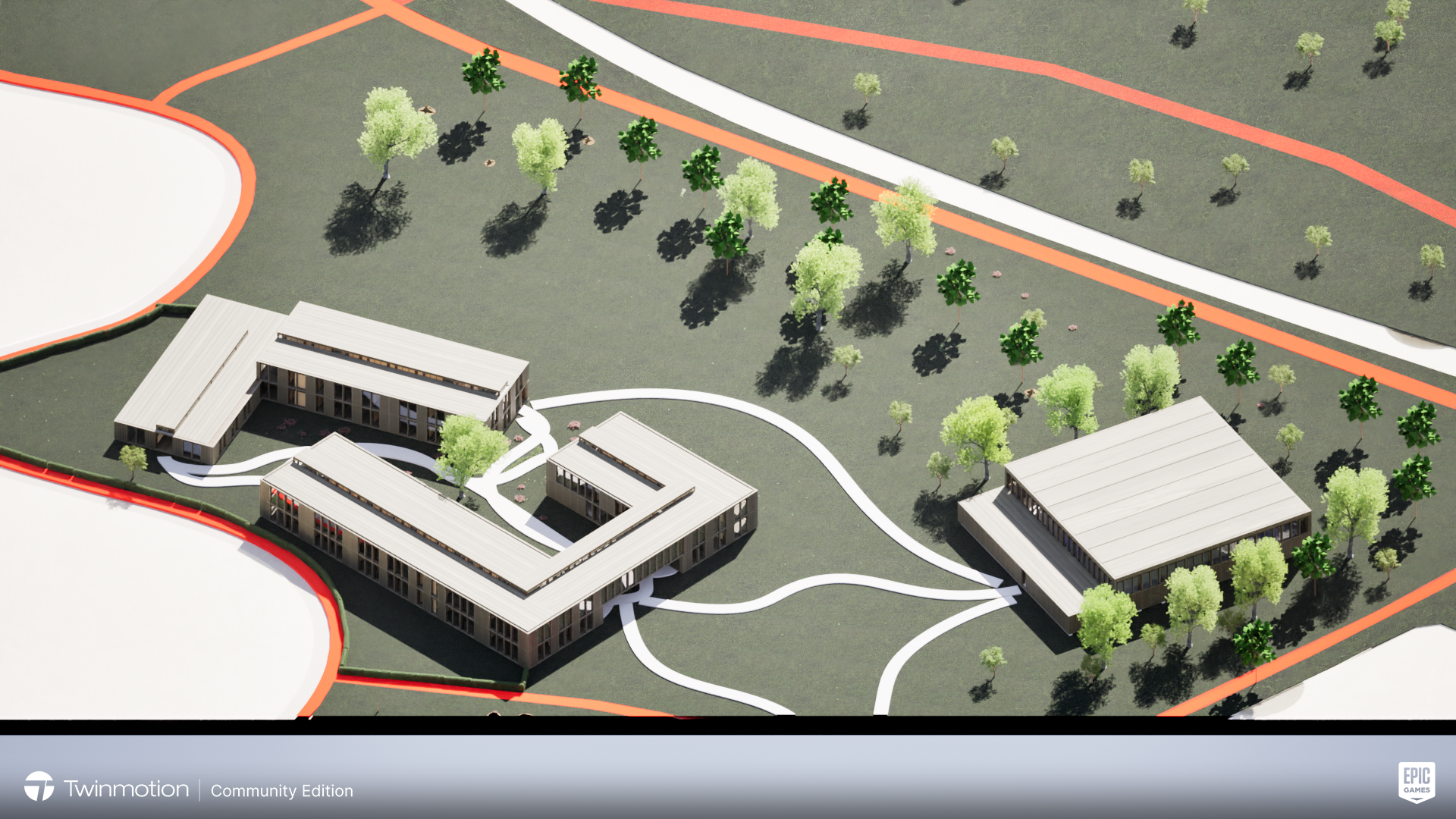 School in Park: final perspective from the west